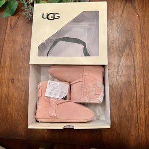 NWT 4/5 Pink UGG Baby Girl's Jesse Bow II Suede Bow Boots